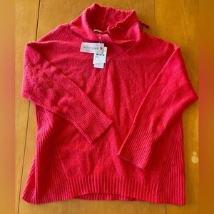 Philosophy Nordstrom Rack M NWT vibrant cherry pink funnel neck pullover sweater